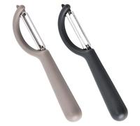 Universal Peeler (2 Pcs), Stainless Steel P Shape Peeler, Vegetable Peeler with Non-Slip Handle, Stainless Steel Blade, for Vegetable Fruit Carrots, Grey