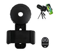 Universal Phone Adapter and Bluetooth Remote - 360° Rotation with Clip Lock System for Telescope, Microscopes Spotting Scope & Bird Watching - Fits 16mm-50mm Eyepieces & iPhone/Samsung/Android Phones