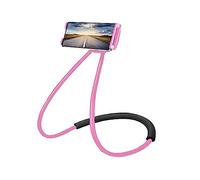 Universal Phone Holder Hanging Neck, 360°Rotation Cell Phone Mount, Flexible Foldable Long Arm Gooseneck Stand, Multiple Function Lazy Bracket for Smartphone 4.6-6.5 inches Desk Bed Sofa (pink)