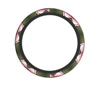 Universal Pink Flamingo Print Steering Wheel Cover â€“ Breathable Steering Wheel for Cars, SUVs, Trucks â€“ Auto Interior Decor