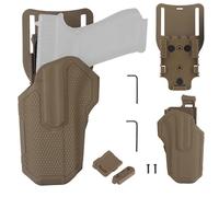 Universal Pistol Holster, Easy To Carry And Use, Engineering Plastics, Adjustable Ride/Cant/Retention/Quick-Release Buckle/Belt(Brown)
