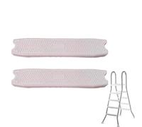 Universal Pool Ladder Steps Replacement - 18" Heavy-Du Molded Plastic Rung Pedals for Above Ground Swimming Pools, 2 Pack, & Non-Slip Accessory Steps