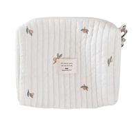 Universal Portable Baby Diaper Bags, Newborn Mini Diaper Bags, Mom Pram Organizer Single Shoulder Zipper Embroidery Bear Printed Mom Bag (White)