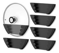 Universal Pot Lid Organizer for Cabinet - Upgraded Patented Niceyos 6 Pack Pan Lids Organizers Inside Door Wall Mount Pots Top Storage Rack Holder Kitchen, Fits 6" to 13" (Black)