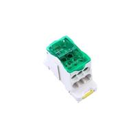 Universal Power Junction Box UKK80A Single-Pole Large Current Splitter Box 80A Capacity One-to-Many Branch Line Terminal Rail Splitter for Electrical Wiring(UKK125 Green)