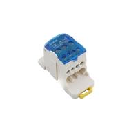 Universal Power Junction Box UKK80A Single-Pole Large Current Splitter Box 80A Capacity One-to-Many Branch Line Terminal Rail Splitter for Electrical Wiring(UKK80 blue)
