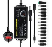 Universal Power Supply, 3V~24V 3A 72W Adjustable Variable Adapter Charger, 3V 5V 6V 9V 12V 15V 16V 18V 19V 20V 24V Adapter Charger, 100V-240V AC to DC Converter with LED Voltage Display, 14 Tips