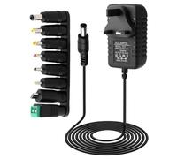 Universal Power Supply Adapter 12V 1A 12W AC to DC with 8 Interchangeable Tips, 100-240V 50-60Hz, 5.5x2.1mm Multi Plug Charger Cord for LED Lights, Router, Laptop, CCTV, MP3
