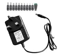 Universal Power Supply Cable Adapter UK, 12V 3A 36W AC to DC with 11 Replacement Tip, Multi Plug Head Charger Cord for Electronics LED Router Laptop CD Player