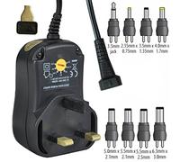 Universal Power Supply - Mains Adapter (600mA, 0.6A), Multi-volt (3V-12V), Worldwide AC/DC Charger, Includes 8 DC Jack Connectors