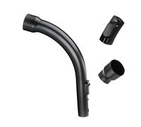Universal Premium Miele Black Plastic Curved Bent End Hose Handle 35 mm / 1.37 inch Fitting for All Miele S Series & Classic C1 C2 C3 Vacuum Hoover Hose Cleaner Curved Wand Control Handle Hose Pipe