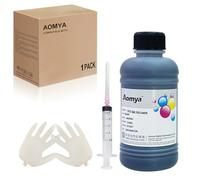 Universal Printer Ink Cartridges 250ML 8.79oz Black Color Refill Ink Replacement for HP Canon Lexmark Brother Ricoh Refillable Ink Cartridges and CISS Dye Ink with Syringe & Glove