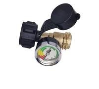 Universal Propane Tank Gauge for 5-40 Pound LP Tanks Gas Level Indicator for Grill, Heater, RV Camper, QCC1 Connection, Gas Tank Pure Copper Conversion Head, Propane with Meter Connector (1pcs)
