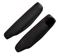 Universal Protector 2 PCS Car Armrest Box Protective Cover Leather Armrest Cover For Land For Rover For Discovery 3 4 2004-2016(Black-Red)