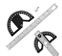 Universal Protractor Try Square with Ruler Stop, Professional Measuring Tool Protractor Combination Angle with Multi-Angle Stop Ruler for Precise Marking and Drawing