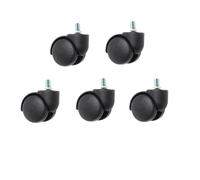 Universal PU Office Chair Casters 2" 5 Pack 10mm/11mm Silent Rolling Wheels with Locking Ring/Bolt Durable & Smooth Mobility for Furniture Heavy Duty Replacement Rolls