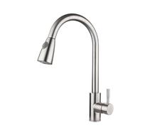 Universal Pull Out Kitchen Faucet Telescopic Cold & Hot Water Mixer Brushed No Rim Design for Sink Lavatory Balcony - Modern & Versatile Tap