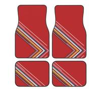 Universal Pure background lines Print Car Foot Mat Four-Piece Set - Rubber Automotive Floor Mats for SUV Sedan Van Truck