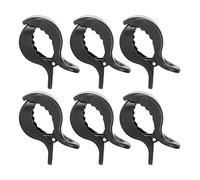 Universal Pushchair Clips, Clips for Attaching Toys, Burp Cloths and Clothes to Buggies, Muslin Blankets, Covers, Nursing Cover or (Black) Pack of 6