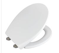 Universal Quiet-Close Toilet Lid,Round with Non-Slip Seat Bumpers,Top Fixing,360° Adjustable Hinge,Never Loosen and Easy to Install,Quick-Release