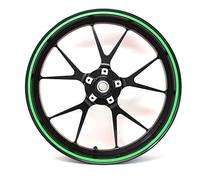 Universal Racing Rim Sticker 1/4 Inch Rim Sticker with Mounting Tool Motorcycle Car Bicycle Decorative Strip Universal 16" 17" 18" 19" (Neon Green)