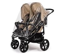 Universal Rain Cover Compatible with Ickle Bubba Pushchair,Pram, Car Seat, Carrycot, 2 in 1, Side by Side, Twin, Pram,Travel Weather Shield Windproof, Waterproof, Protect Sun Dust Snow (Side by Side)
