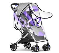 Universal Rain Cover for Pram, Raincover for Pram Transparent Rain Cover with Zip, Easy to Assemble PVC Free