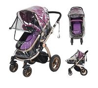 Universal Rain Cover for Pushchair Stroller Large Rain Cover for Buggy Pram with Zip Waterproof Durable Transparent Baby Stroller Buggy Carrycots Weather Shield Fit Most Strollers