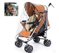 Universal Rain Cover for Pushchair Stroller, Waterproof & Breathable Rain Cover for Pram, Universal Pushchair Raincover for Baby Buggy Sun Wind Snow Dust Protection, Large Transparent Weather Shield