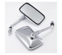 Universal Rectangle Metal Rod ABS Shell Motorcycle Rearview Mirrors 10mm Chrome For Hon&da For Yam&aha For Suzuki For Kaw&asaki Sides BarEnd Mirrors