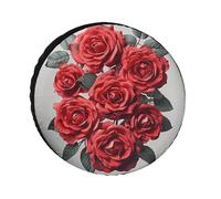 Universal Red Flower Cluster Tire Cover, Heavy Duty Oxford Cloth Cover, Waterproof Wheel Protector for SUV Truck RV Camper Dust Snow Protection