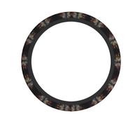 Universal Red Wolf and Fire Print Car Steering Wheel Cover – Breathable & Sweat-Absorbent for Sedans, SUVs, Trucks