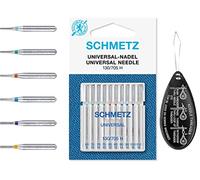 Universal (Regular/Standard) Sewing Machine Needles, Various Assorted Mixed Sizes 60/8, 70/10, 80/12, 90/14, 100/16 & 110/18, Pack of 10, Includes Large Needle Threader