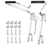 Universal Reinforced V-Shaped Ladder Stand Off & Stay - Adjustable Interval Heavy Duty Aluminium Stabiliser with Anti-Slip Rubber Bumpers for Maximum Safety on Downpipes, Gutters & Walls