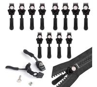 Universal Removable Zipper Puller & Slider Repair Kit - 12pcs Durable Metal Replacement Zippers for Clothes, Bags & Shoes | No-Tool Fix for Broken Zips