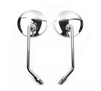 Universal Replacement Accessories Handlebar Left And Right Side Rearview Mirrors Round Long Stem Black/Chrome Motorcycle Rear View Mirrors(8mm Chrome)
