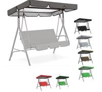 Universal Replacement Canopy for 3-Seater Garden Swing - Gray Waterproof Top Cover for 2-Seater Hammock (195x125cm/77x49in) - Perfect Outdoor Shade Solution