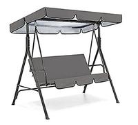 Universal Replacement Canopy for Patio Swing Durable 210D Sunshade Cover Weatherproof Outdoor Shade Solution in Beige (64.5"x44.9"x5.9") Perfect for Garden Hammocks