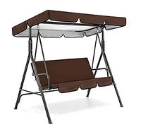 Universal Replacement Canopy for Patio Swing Durable 210D Waterproof Cover in Beige (64"x45"x6") Perfect Outdoor Shade Solution for Garden Swing Chairs