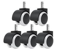 Universal Replacement Cs 5-Pack 5.1cm Gaming Chair Wheels Office Chair Rollers Trolley Wheels Furniture Cs Smooth-Glide White