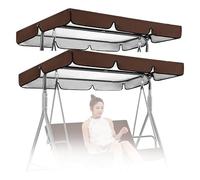 Universal Replacement Roof for 3-Seater Porch Swing - Durable 210D Oxford Fabric UV Protection Canopy Grey 56x47x7inch (142x120x18cm) - Weather-Resistant Cover