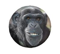 Universal Replacement Spare Wheel Cover, Portrait Of A Smiling Chimpanzee Waterproof Spare Tyre Cover Dustproof Tyre For Trailer, Rv, Suv, Off-Road Car Wheel 16 Inch