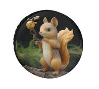 Universal Resin Tire Cover Resin Squirrel Tire Cover Replacement Oxford Fabric Waterproof Wheel Protector for SUV Truck RV Camper Protection Against The