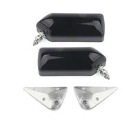Universal Retro Car Rearview Side Mirror Craft Square F1 Style W/Blue Mirror Surface Metal Bracket Rear View Mirror 2psc Wing Mirror Unit(Black)