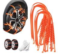 Universal Reusable Anti-skid Nylon Tire Chains, 80pcs Snow Temporary Tire Straps, Winte Reusable Emergency Traction Zip Tie Wheel Belts For Cars Suvs Trucks On Ice Sand Mud Rain Road