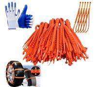 Universal Reusable Anti-skid Nylon Tire Chains,Zip Tie Tire Chains,Universal Anti-Skid Snow Tire Chains,Adjustable Winter Road Grip Accessory,Suitable for Any Vehicle and 18-32 in Rims (20)