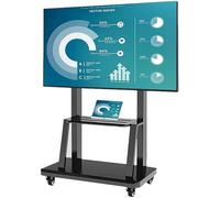 Universal Rolling TV Stand for 32-75 Inch TVs, Adjustable Swivel TV Cart with Wheels & Storage for Bedroom/Living Room/Outdoor Use, Black
