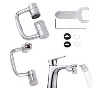 Universal Rotating Faucet Extender, 1080° Swivel Extension Sink Aerator with Dual Spray Modes & Adjustable Rotatable Robotic Arm, for Bathroom Kitchen 15/16'' Accessories & 55/64'' Threads Parts