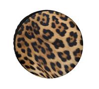 Universal Rough Leopard Print Tire Cover Oxford Fabric Waterproof Wheel Protector for SUV Truck RV Dust Snow Sun Protection 36