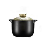 Universal round ceramic bowl, cookware with lid, soup pot, heat-resistant pot, ideal for cooking soups and casseroles, household pot for the stove.(Green,1.2L)